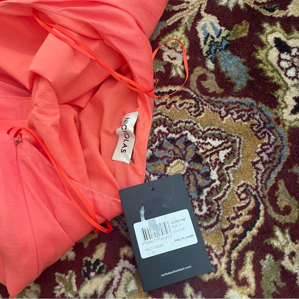 Nicholas Halo Dress Orange - Picture 7 of 8